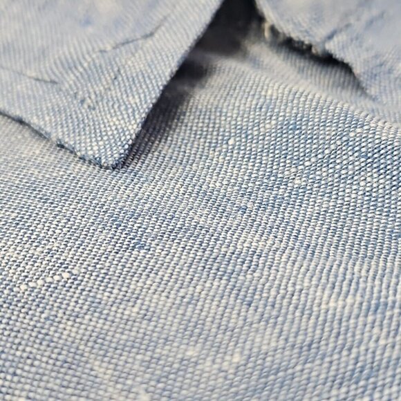 Nautica Linen Blend Short Sleeve Shirt Men's M Blue Button Up EUC LN Resortwear - Picture 7 of 12